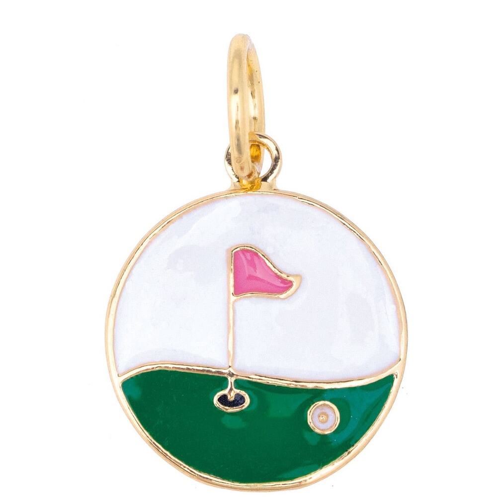 Hole in One Golf Enamel Disc Charm – 18K Gold Plated